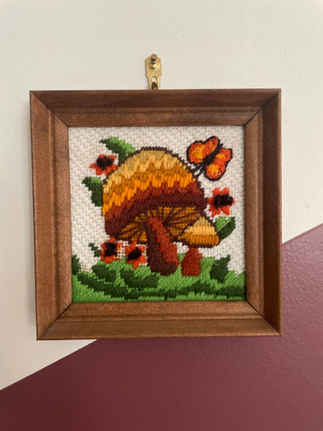 Cross-Stitch Mushroom Art