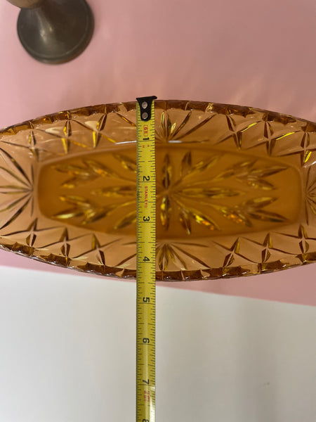 Oval Amber Glass Dish