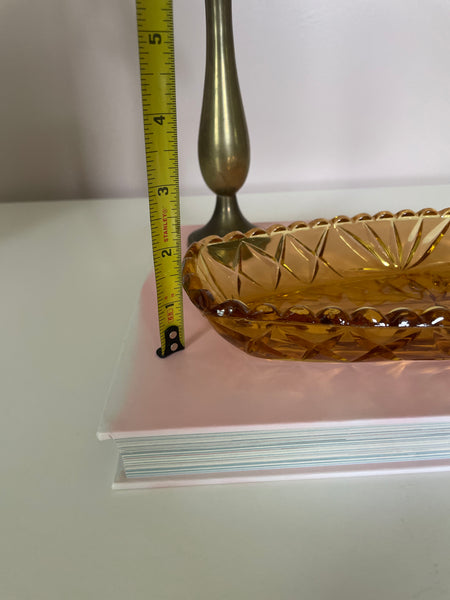 Oval Amber Glass Dish