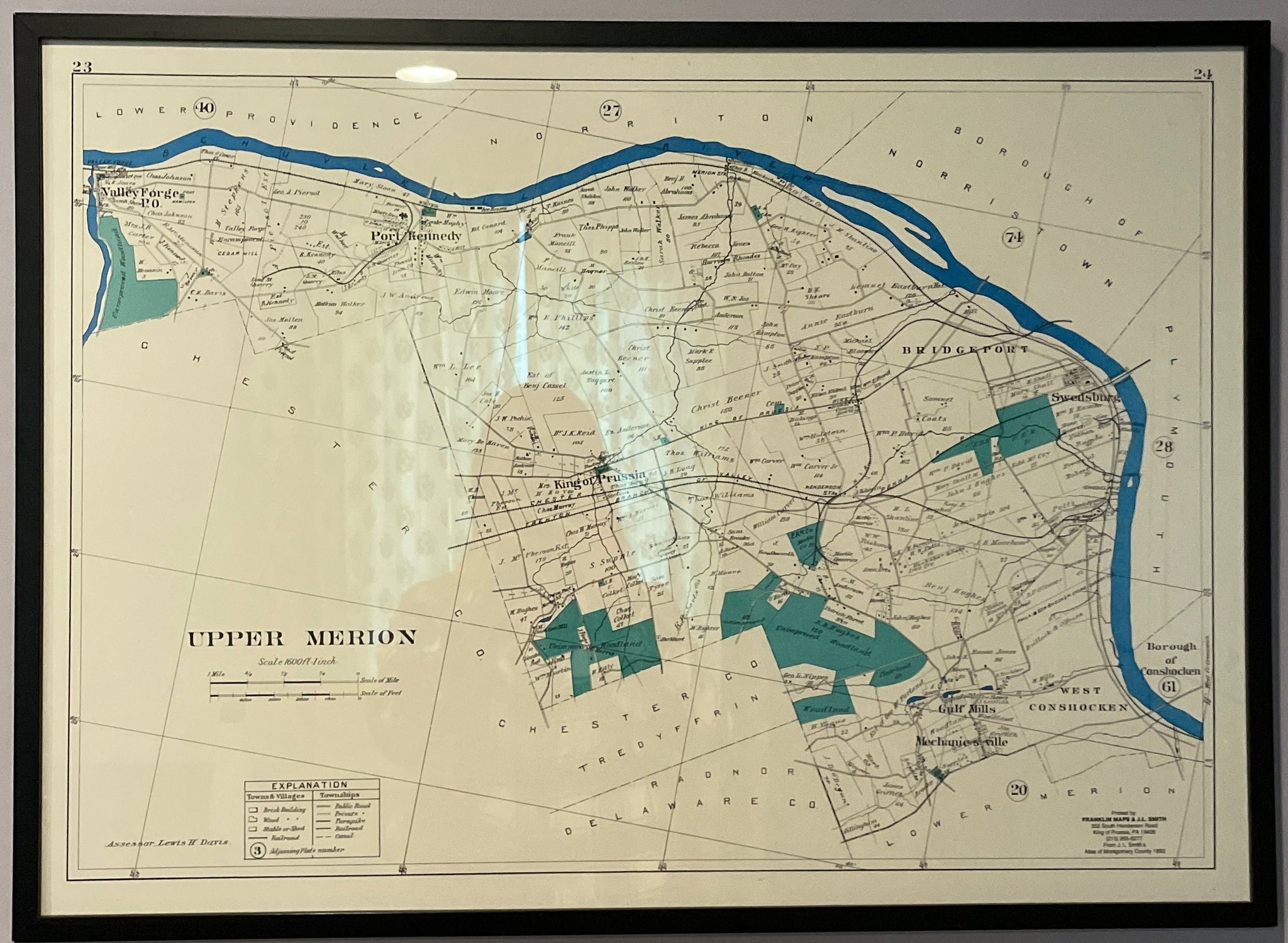 Upper Merion Framed Map