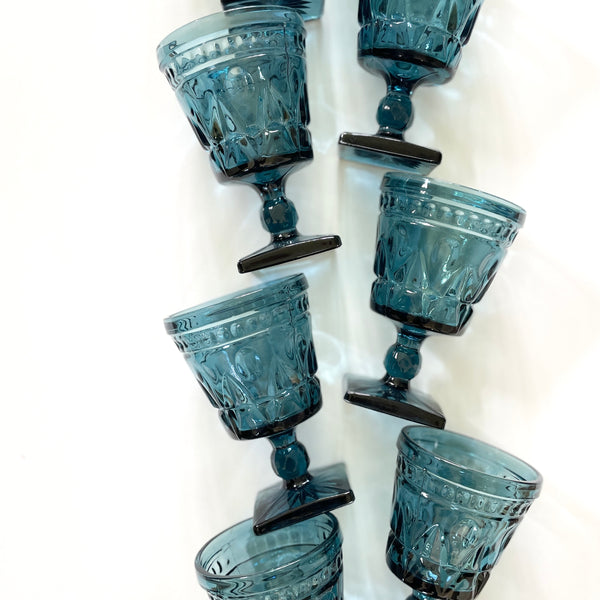 Blue Goblet Glasses | Set of 4