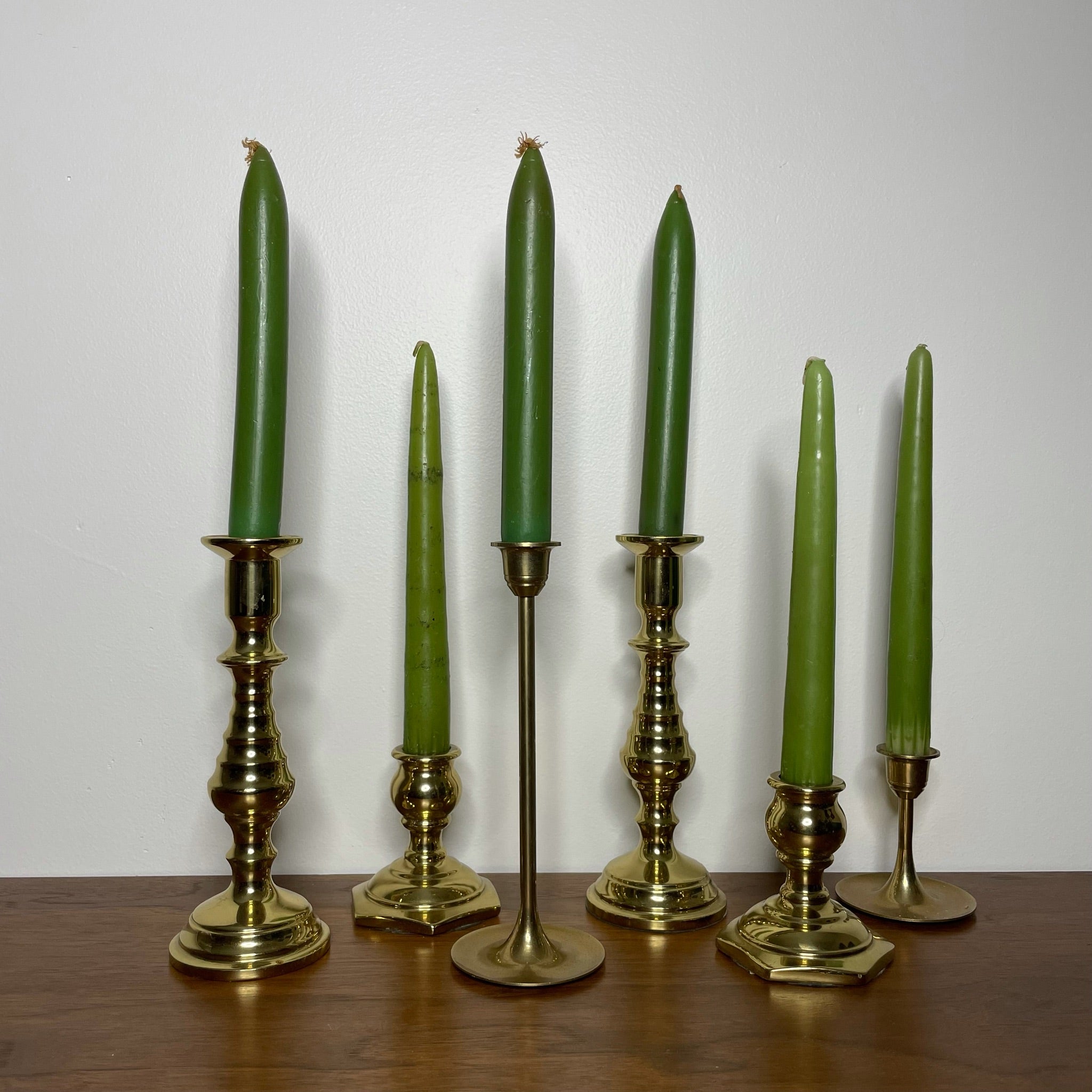 Green Candlestick Set