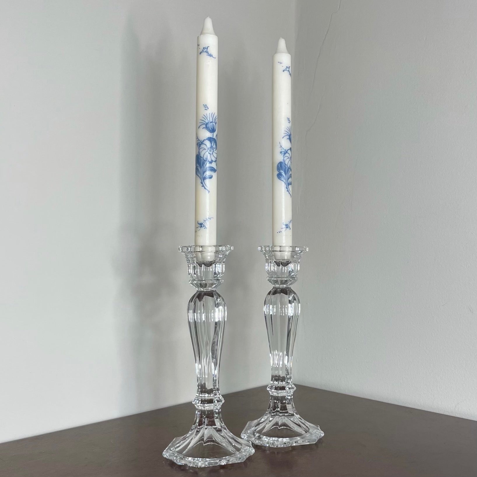 Glass Candle Holders | Pair