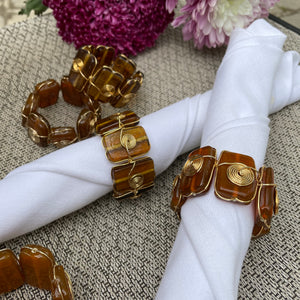 Amber Napkin Rings | Set of 6