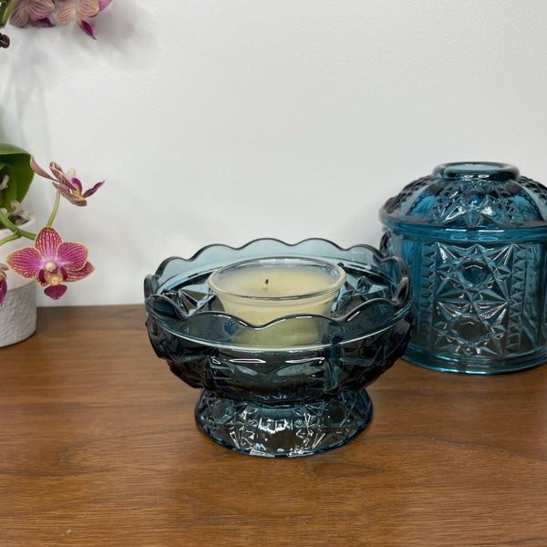 Blue Votive Holder | Depression Glass