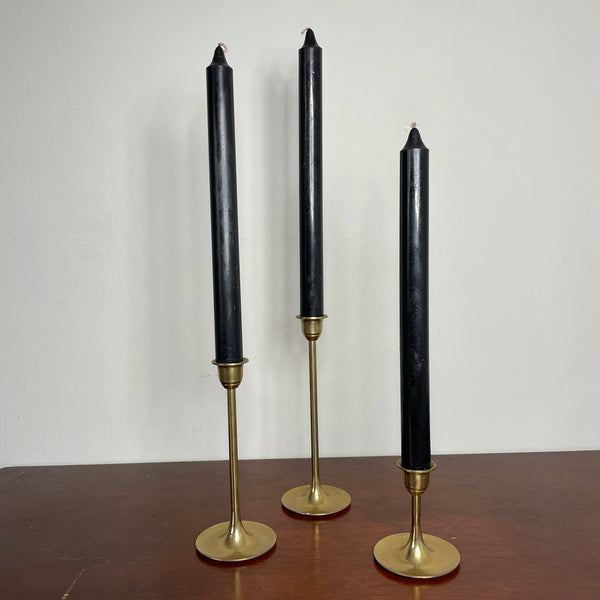 Modern Brass Candleholders | Set of 3