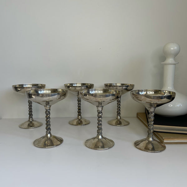 Silver Martini Glasses | Set of 6