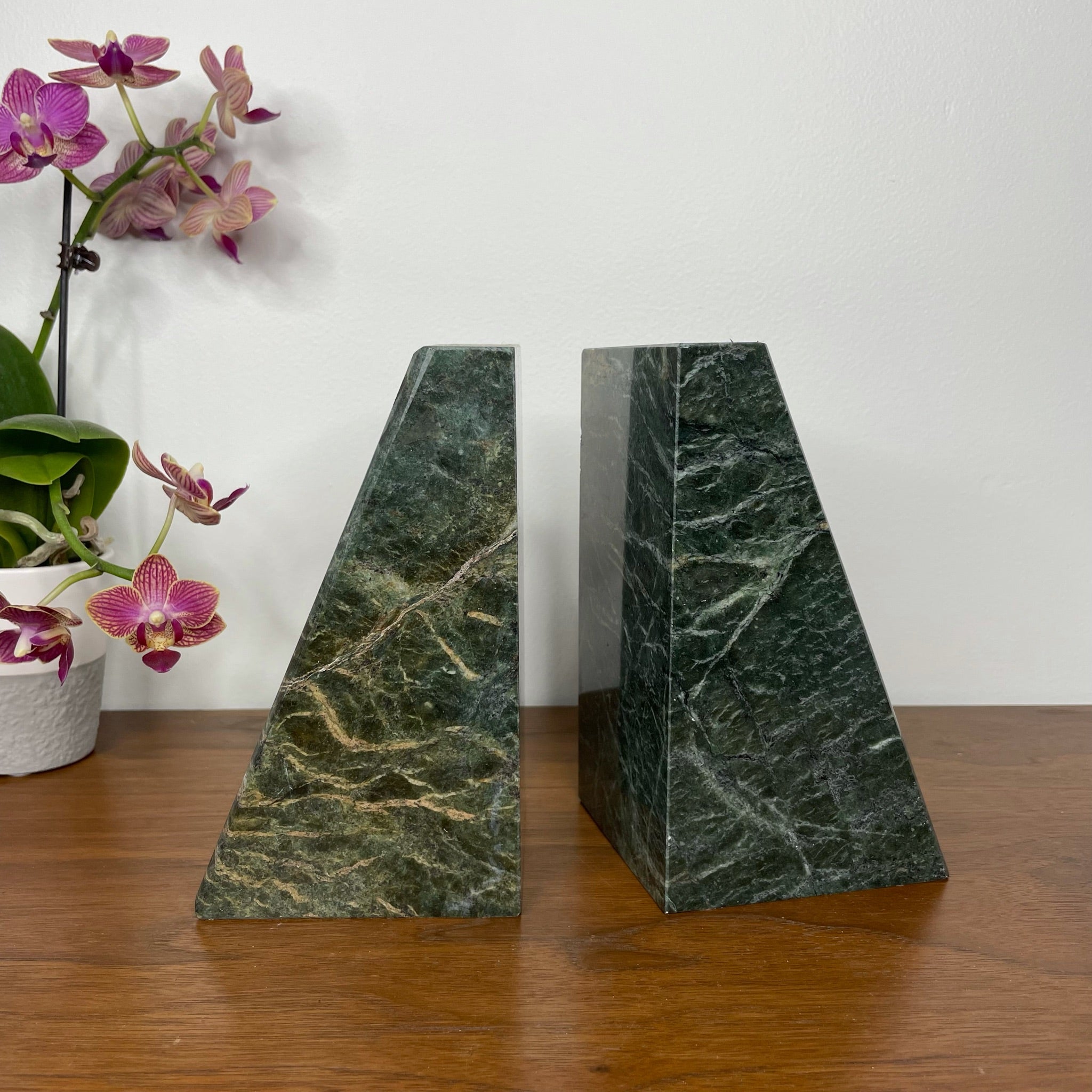 Green Marble Bookends