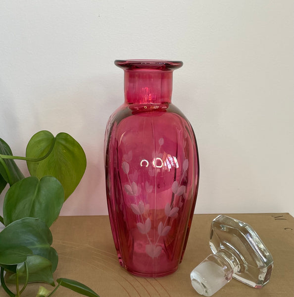 Magenta Glass Decanter