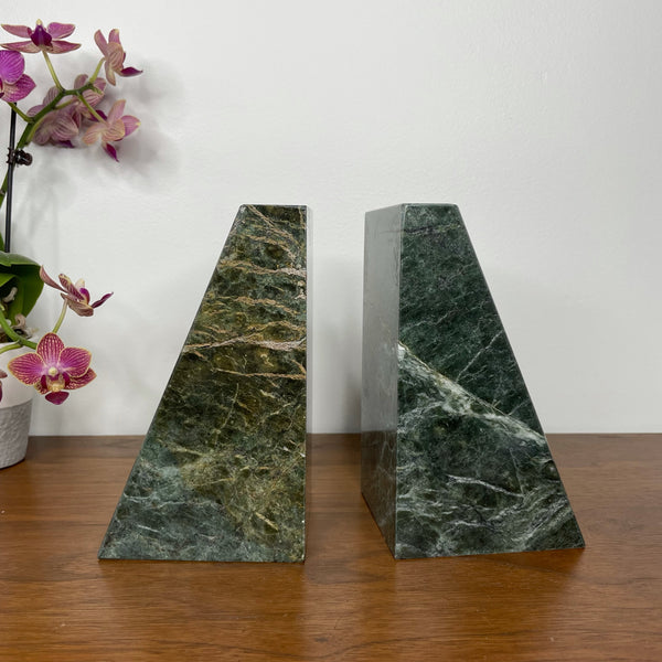 Green Marble Bookends