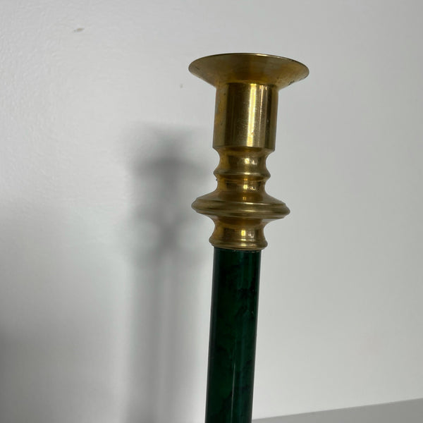 Green and Gold Candleholders Set