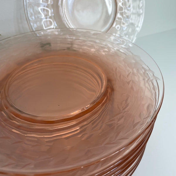 Pink Glass Plates | Set of 12