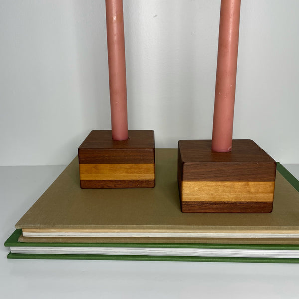 Wooden Candleholder Set