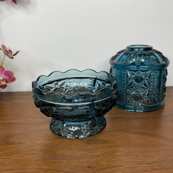 Blue Votive Holder | Depression Glass