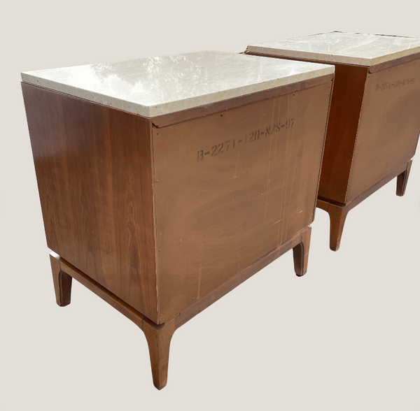 Arched Burlwood Nightstands - Pair