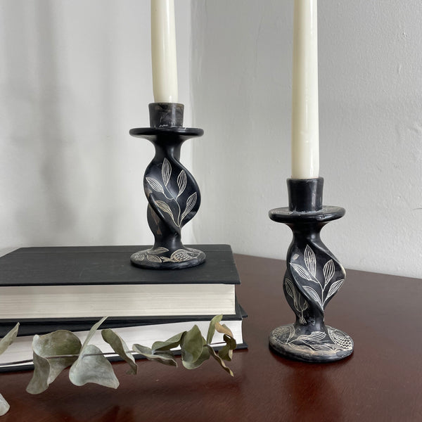 Stone Candleholders | Pair