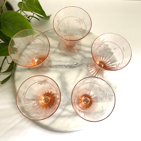 Pink Parfait Glasses | Set of 5