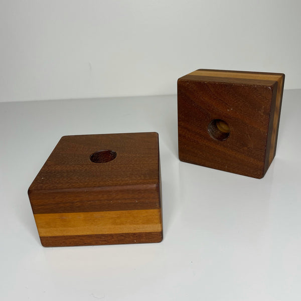 Wooden Candleholder Set