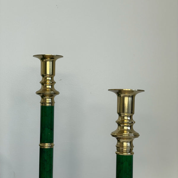 Green and Gold Candleholders Set II