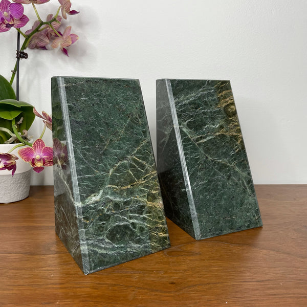 Green Marble Bookends