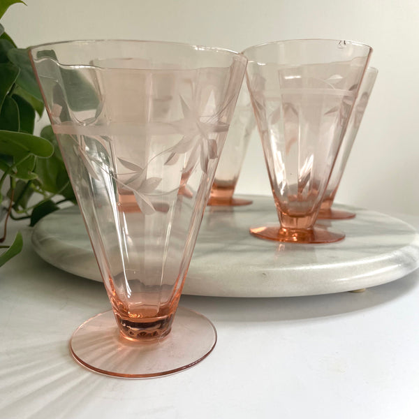 Pink Parfait Glasses | Set of 5