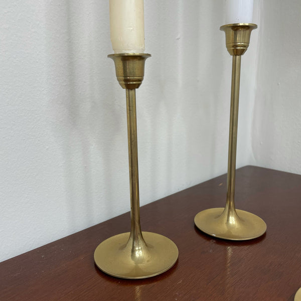 Modern Brass Candleholders | Set of 3