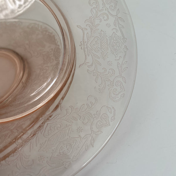 Pink Glass Dessert Plates | Set of 4