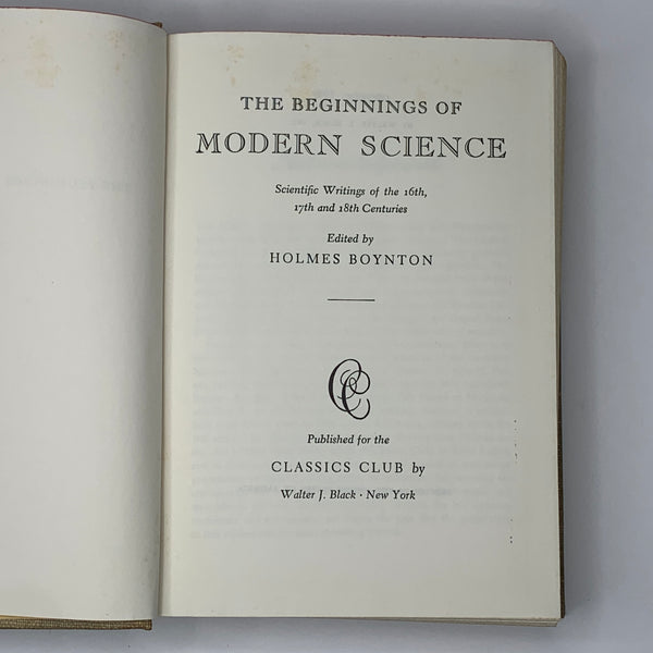 Beginnings of Modern Science | Holmes Boynton