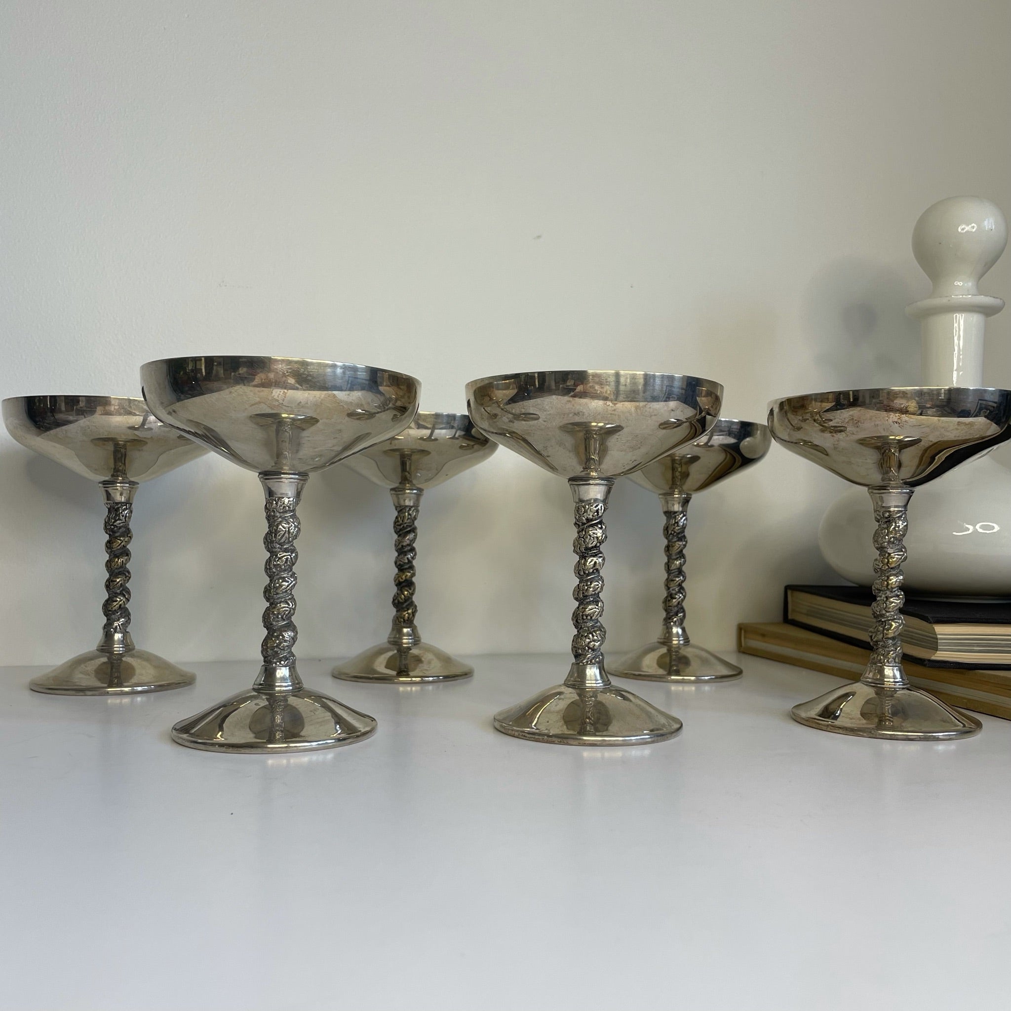 Silver Martini Glasses | Set of 6