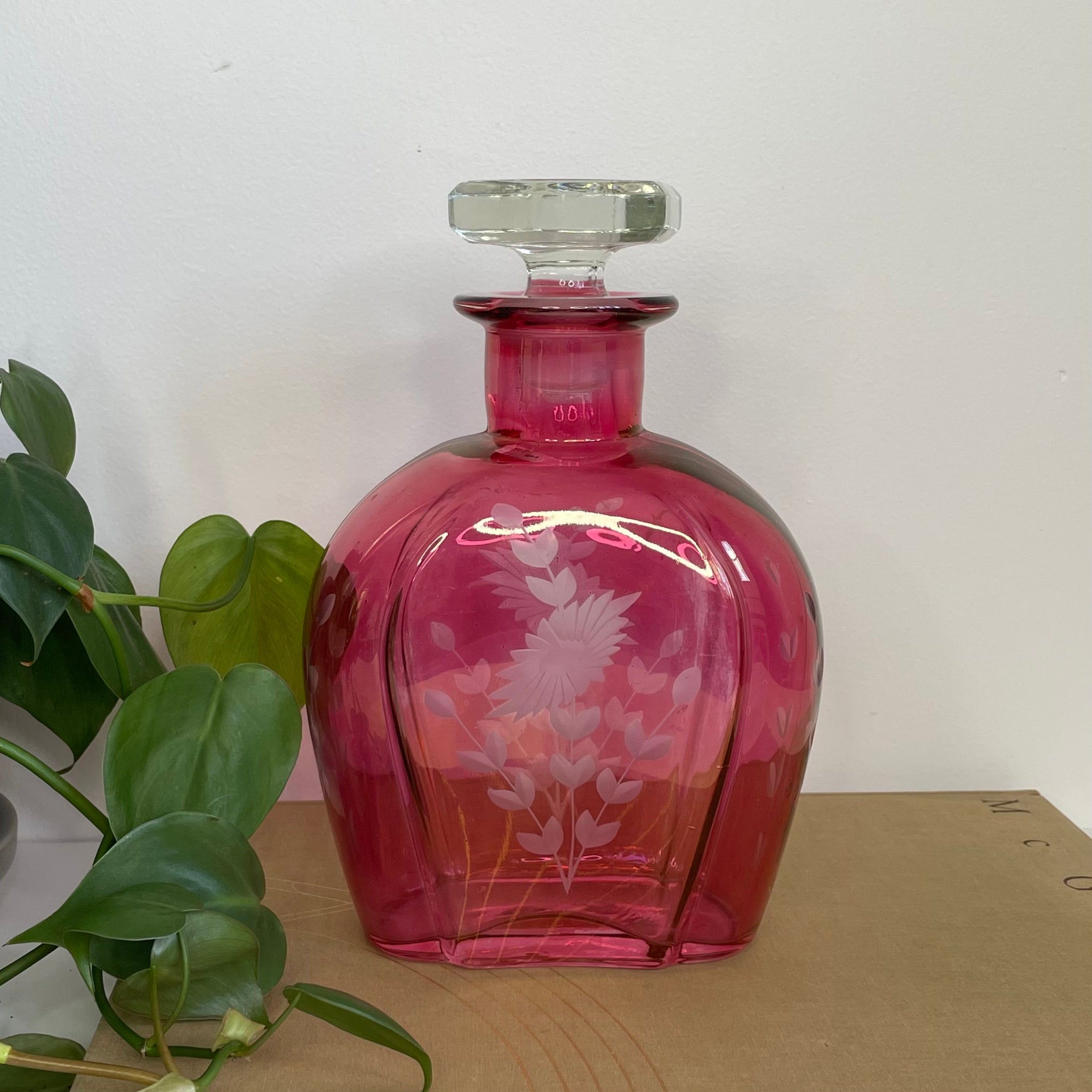 Magenta Glass Decanter