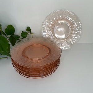 Pink Glass Plates | Set of 12