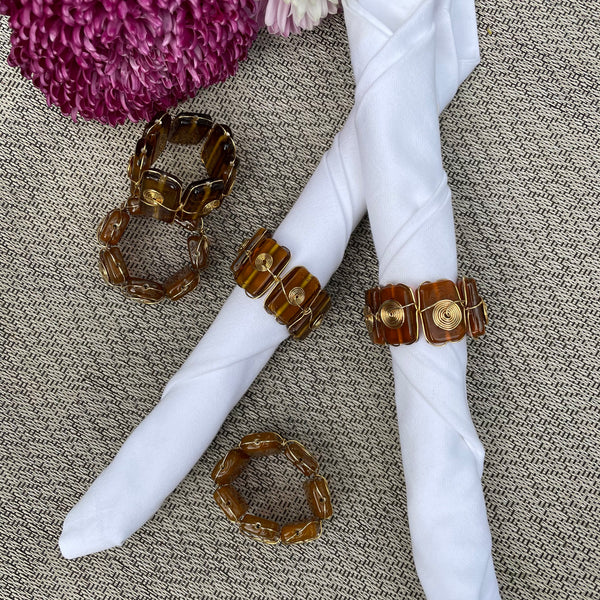 Amber Napkin Rings | Set of 6