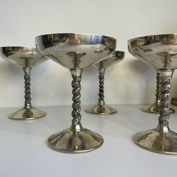 Silver Martini Glasses | Set of 6