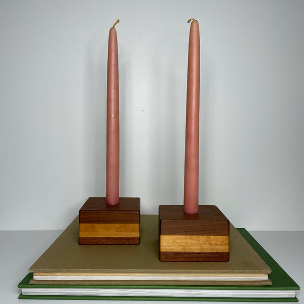 Wooden Candleholder Set