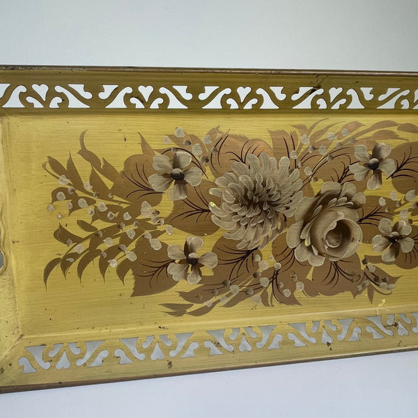 Yellow Floral Tray