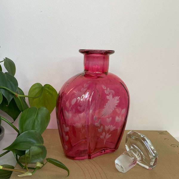 Magenta Glass Decanter