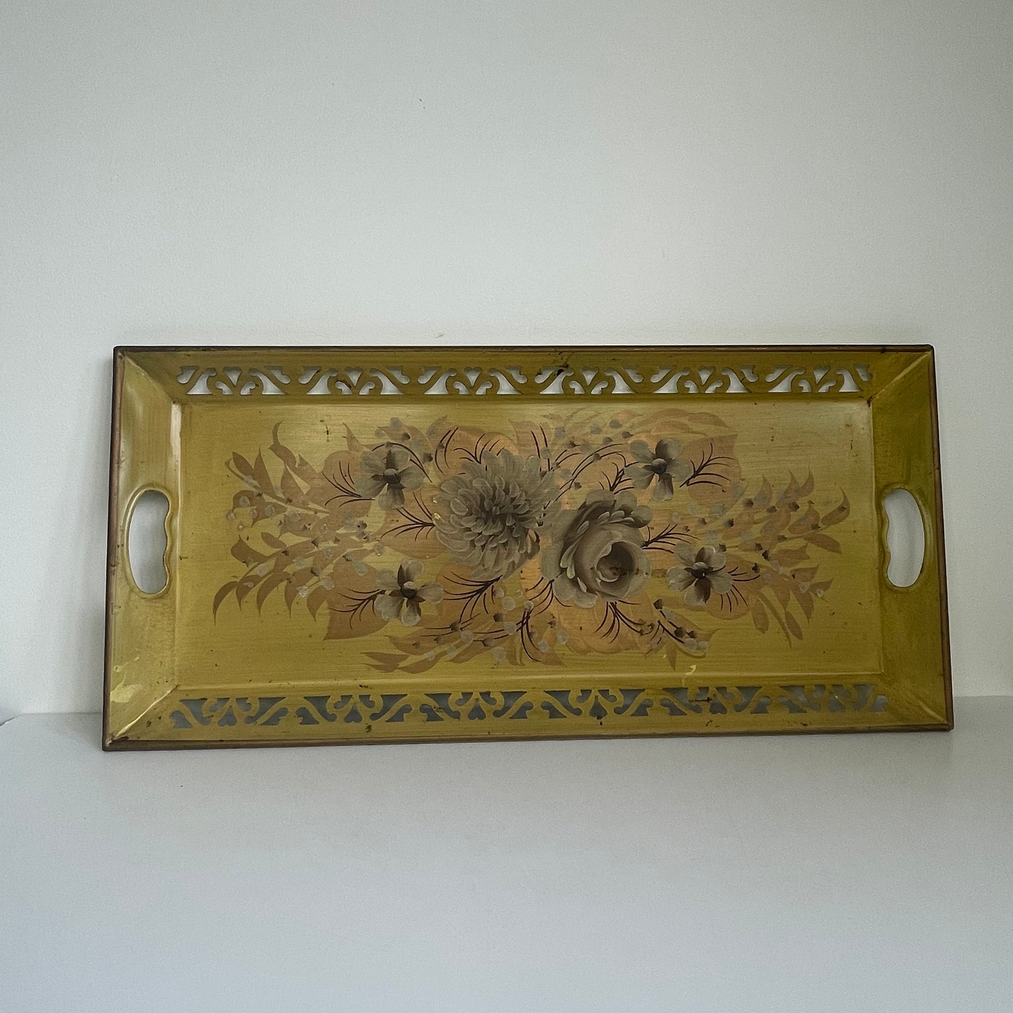 Yellow Floral Tray