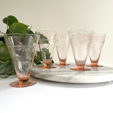 Pink Parfait Glasses | Set of 5