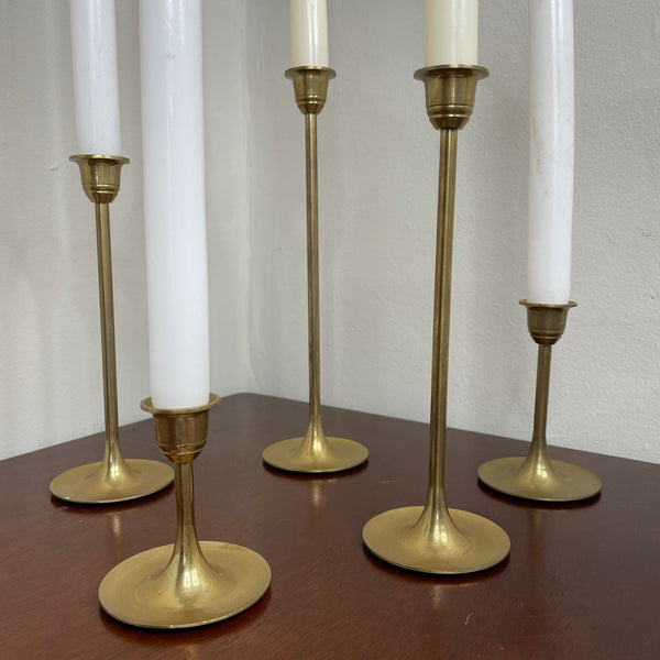 Modern Brass Candleholders | Set of 3